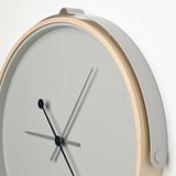 ROTBLÖTA Wall clock, ash veneer/light grey, 42 cm