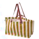 SÄCKKÄRRA Carrier bag, off-white/yellow-brown/striped, 18x45x28 cm/22 l