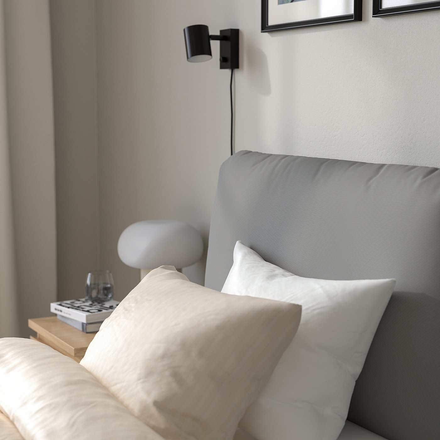 SAGESUND Upholstered bed frame - Diseröd brown/Luröy 90x200 cm — image 8