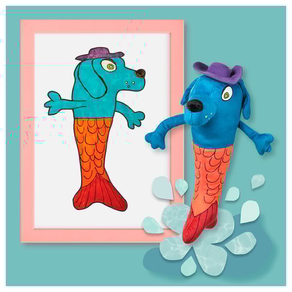 SAGOSKATT 2021 Soft toy, mermaid dog/multicolour