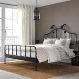 SAGSTUA Bed frame, black/Luröy, 180x200 cm