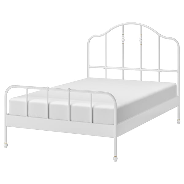SAGSTUA Bed frame, white/Lönset, 150x200 cm