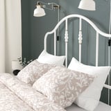 SAGSTUA Bed frame, white/Lönset, 150x200 cm