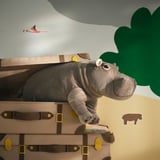 SANDLÖPARE Soft toy, hippopotamus/grey, 56 cm