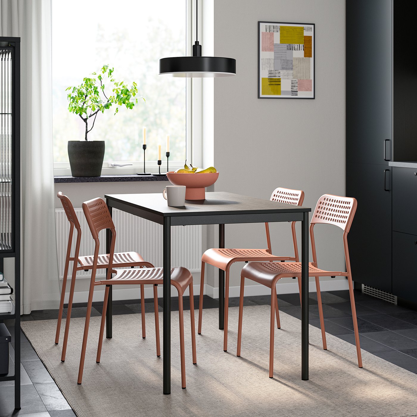 廃盤品　IKEA REIDAR ダイニングチェア 赤 レッド 2脚 2セット sandsberg-table-and-4-chairs-