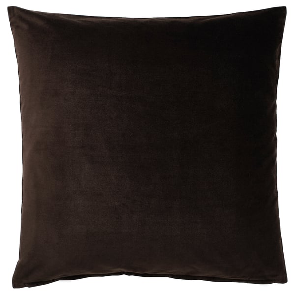 SANELA Cushion cover, dark brown, 50x50 cm
