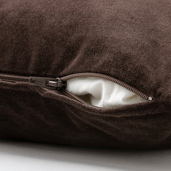 SANELA Cushion cover, dark brown, 50x50 cm