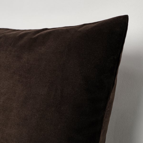 SANELA Cushion cover, dark brown, 50x50 cm