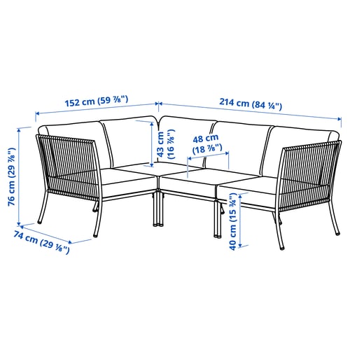 Illustration with measurements for the product: SEGERÖN.