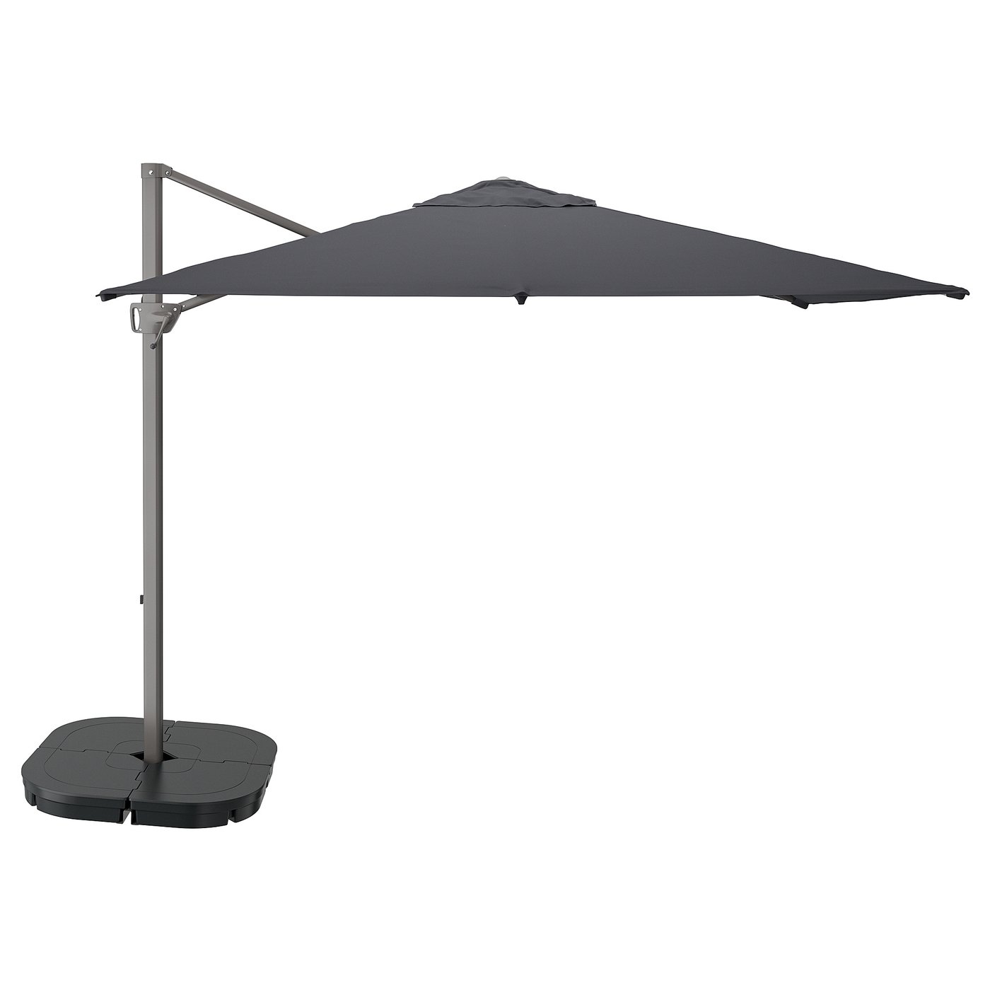 SEGLARÖ parasol, hanging with base, anthracite/Svartö dark grey