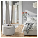 SIDSJÖ Pouffe, with storage/Kilanda beige