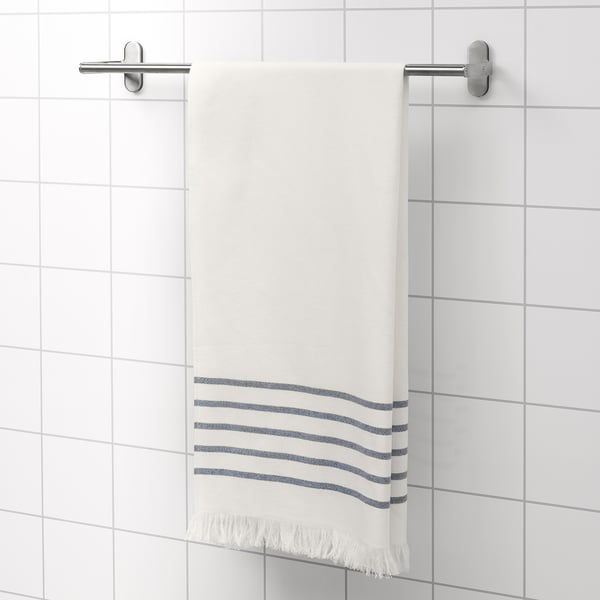 SIESJÖN Bath towel, white/blue stripe, 70x140 cm