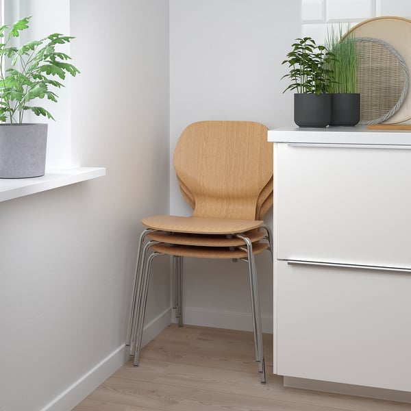 SIGTRYGG Chair, oak/Sefast chrome-plated