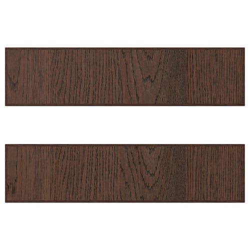 Two dark brown wooden panels showcasing SINARP design with clean edges and grain texture.