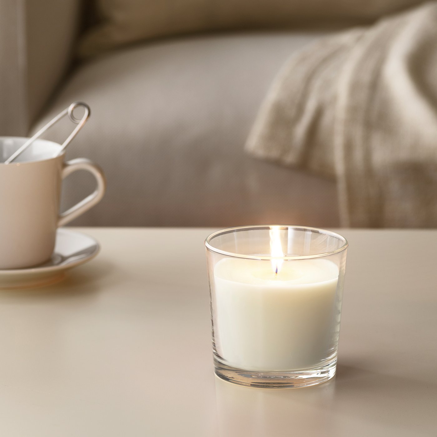 Sinnlig Scented Candle In Glass Sweet Vanilla Natural 9 Cm Ikea