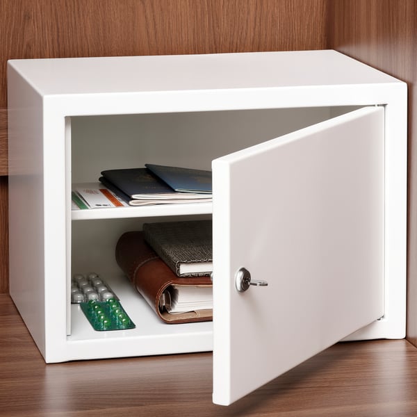 SISTRANDA Lockable cabinet, white, 35x25 cm