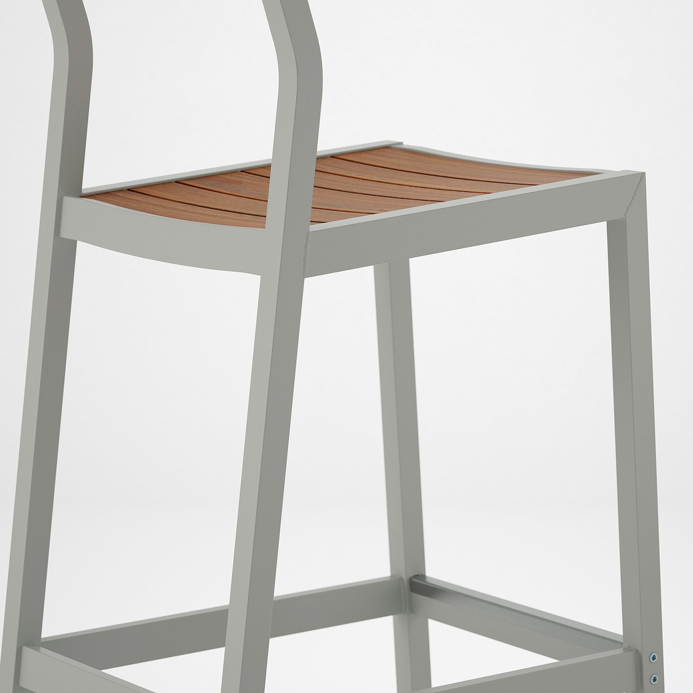 SJÄLLAND Bar stool with backrest, outdoor, light grey/light brown IKEA