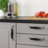 SKÄRHAMN Handle, black/chrome-plated, 148 mm