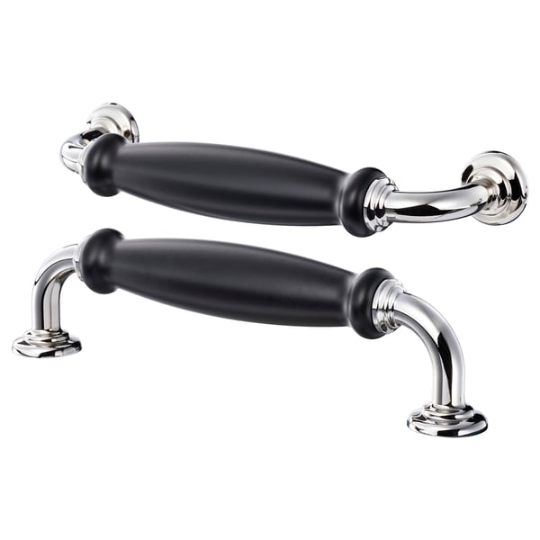 SKÄRHAMN Handle, black/chrome-plated, 148 mm