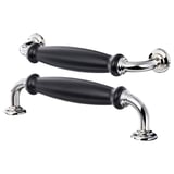 SKÄRHAMN Handle, black/chrome-plated, 148 mm