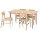 Option: SKANSNÄS / SKANSNÄS Table and 4 chairs, light beech veneer/light beech, 150/205 cm
