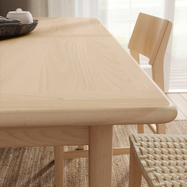 SKANSNÄS / SKANSNÄS Table and 4 chairs, light beech veneer/light beech, 150/205 cm