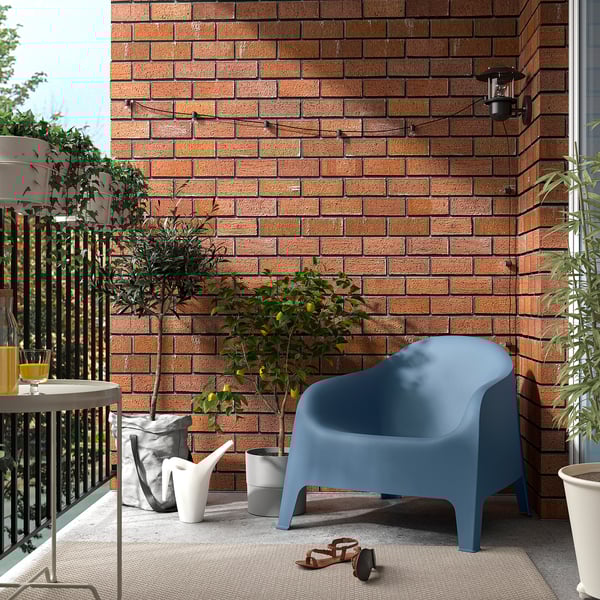SKARPÖ Armchair, outdoor, dark blue