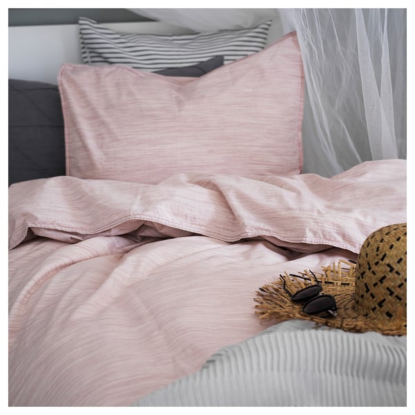 Skogsalm Quilt Cover And 4 Pillowcases Pink Ikea