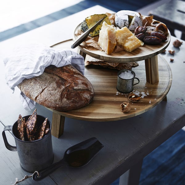 SKOGSTA Serving stand, acacia, 35 cm