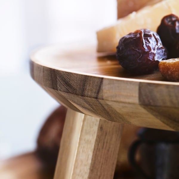 SKOGSTA Serving stand, acacia, 35 cm