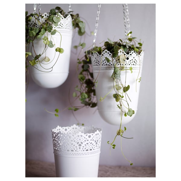 Skurar Hanging Planter Off White In Outdoor Off White Ikea