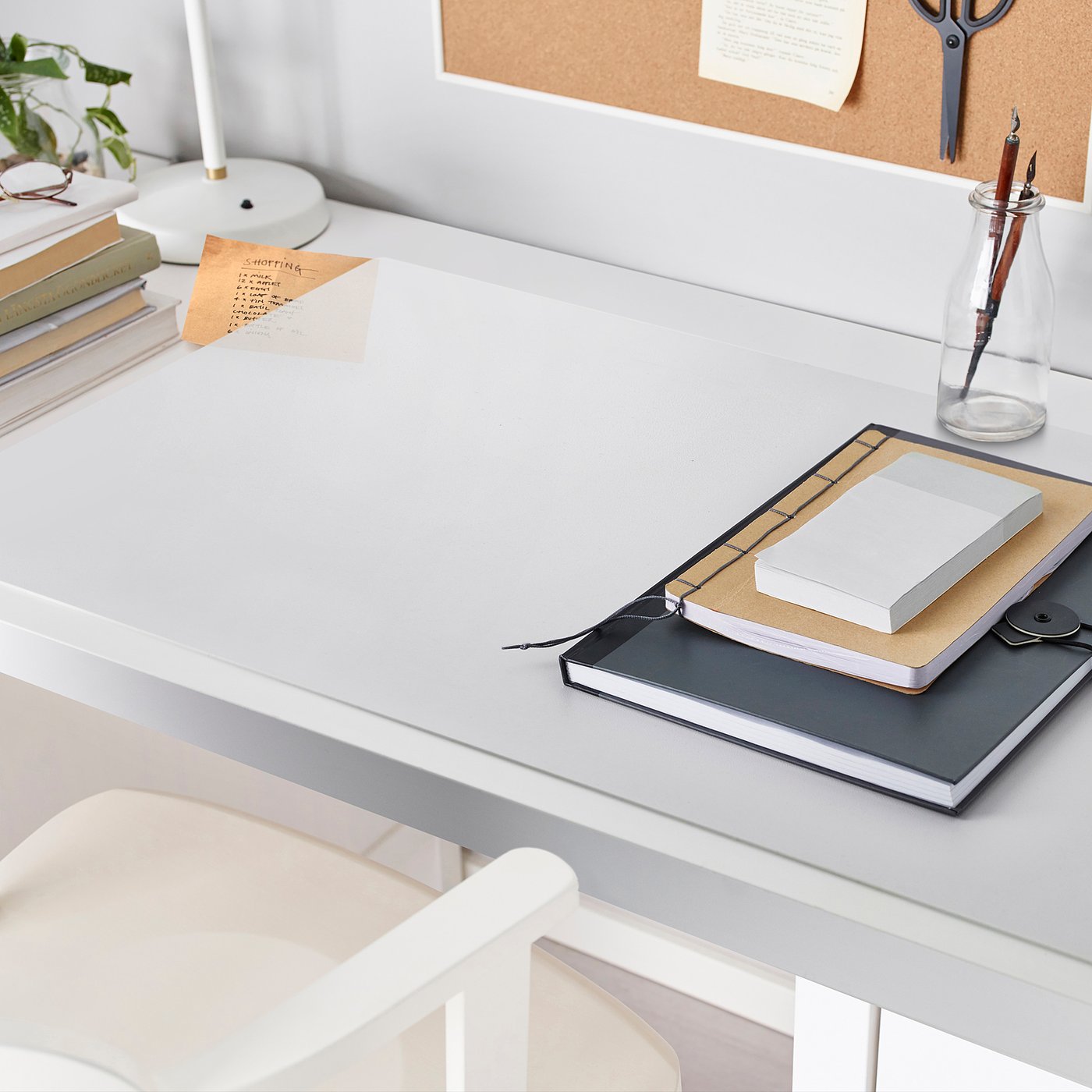 SKVALLRA Desk pad, white/transparent, 60x80 cm IKEA