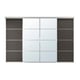 Option: SKYTTA / MEHAMN/AULI Sliding door combination, aluminium/dark grey mirror glass, 301x205 cm