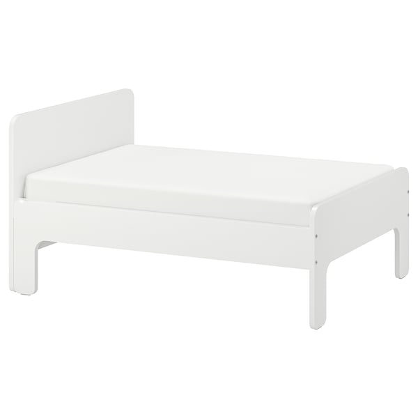 Ext bed frame slatted bed base, white, cm - IKEA