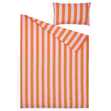 SLÅNHÖSTMAL Duvet cover and pillowcase, orange/pink/striped, 150x200/50x80 cm
