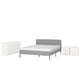 SLATTUM / KULLEN Bedroom furniture, set of 4, Knisa light grey/white, 180x200 cm