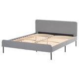 SLATTUM Upholstered bed frame, Knisa light grey, 150x200 cm