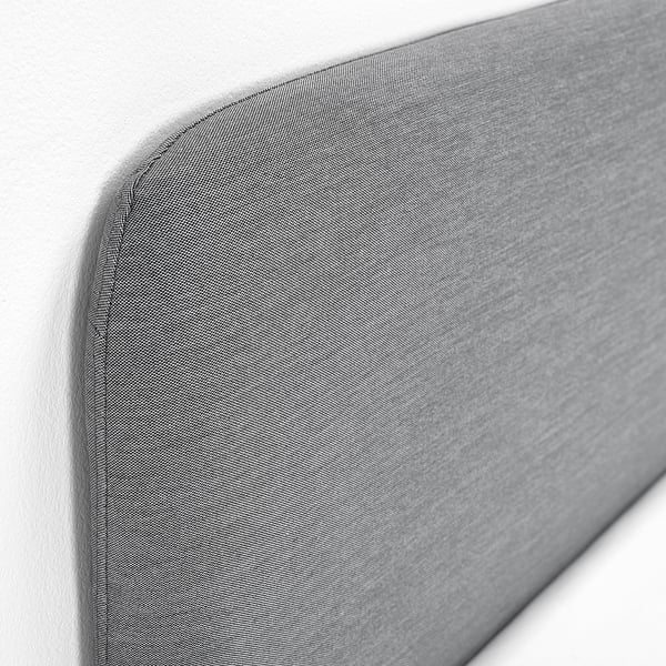 SLATTUM Upholstered bed frame, Knisa light grey, 150x200 cm