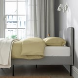 SLATTUM Upholstered bed frame, Knisa light grey, 150x200 cm