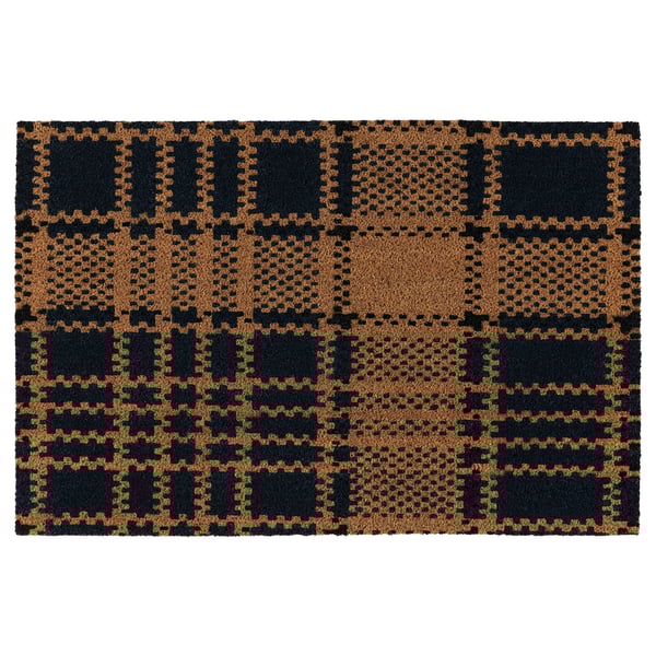 SLIPRAR Door mat, blue/dark blue, 60x90 cm