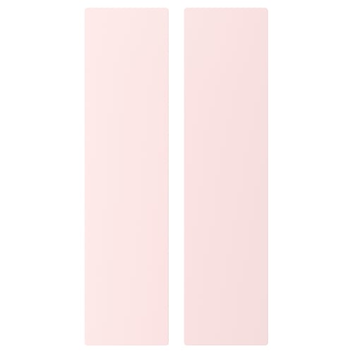 Two tall, slim, pink rectangular panels side by side.