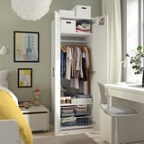 SMÅSTAD / PLATSA Wardrobe, white/grey, 60x57x181 cm