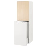 SMÅSTAD Wardrobe with pull-out unit, white birch/with clothing rod, 60x57x196 cm