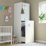 SMÅSTAD Wardrobe with pull-out unit, white birch/with clothing rod, 60x57x196 cm