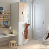 SMÅSTAD Wardrobe with pull-out unit, white birch/with clothing rod, 60x57x196 cm