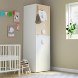 SMÅSTAD Wardrobe with pull-out unit, white birch/with clothing rod, 60x57x196 cm