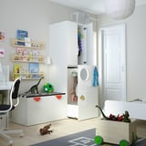 SMÅSTAD Wardrobe with pull-out unit, white birch/with clothing rod, 60x57x196 cm