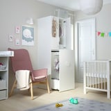 SMÅSTAD Wardrobe with pull-out unit, white birch/with clothing rod, 60x57x196 cm