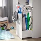 SMÅSTAD Wardrobe with pull-out unit, white/cork with clothing rod, 60x57x196 cm