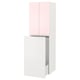SMÅSTAD Wardrobe with pull-out unit, white pale pink/with clothing rod, 60x57x196 cm
